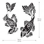 สติกเกอร์ติดผนัง ภาพปลาคาร์ฟ Koi Carp Fish Wall Sticker